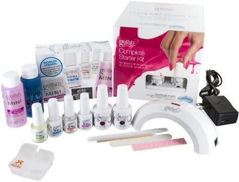 Gelish Complete Starter Kit Harmony and Nail Harmony w/ Human Friendly Pill Case - LED Gel Polish Kit - Limited w/ Mini Pro 45 LED Curing Light, 2 Colors June Bride and Gossip Girl
