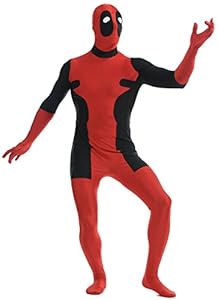 Seeksmile Unisex Lycra Spandex Zentai Halloween Cosplay Costumes Deadpool (Large, Red)