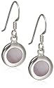 Silver 10mm Mother of Pearl Disc Drop Earrings