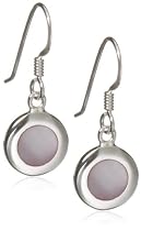 Silver 10mm Mother of Pearl Disc Drop Earrings