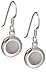Silver 10mm Mother of Pearl Disc Drop Earrings