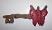 ABC Products  - Primitive Wall Hung ~ Shaped - Like A Key And Peppers - Wooden Keyholder (Handcrafted in America)