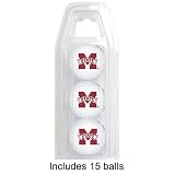 Mississippi State Bulldogs NCAA 15 Golf Ball Clear Pack
