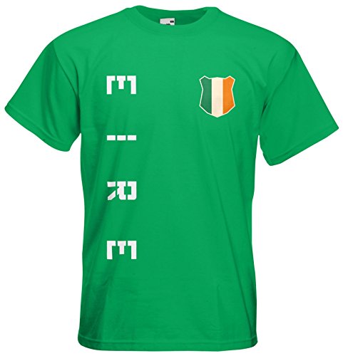 Irland Eire EM 2016 T-Shirt Trikot Name Nummer (Maigrün, XXL)