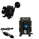 Cowon iAudio U3 Flexible Auto Windshield Holder with Car Charger - Uses Gomadic TipExchange