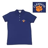 Clemson Tigers NCAA Classic Pique Polo Shirt for Women (Dk (Purple)