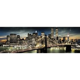1art1 - 48068 - Poster de Porte - New York - Manhattan - Clair de Lune - 158 X 53 cm