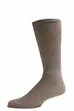 Sole Pleasers Men's Tan Diabetic Crew Socks - 3 pairs [Health and Beauty]