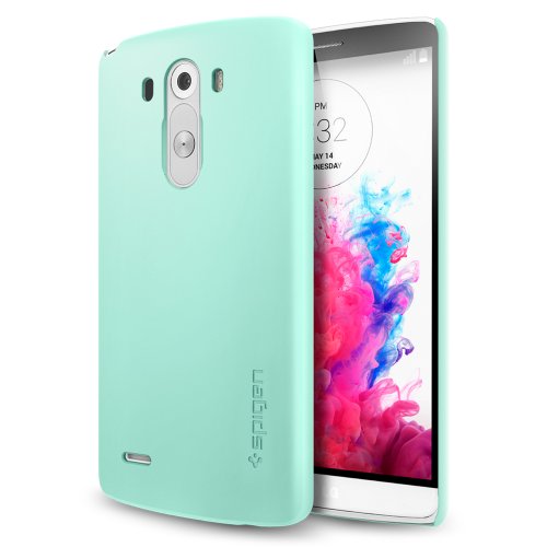 LG G3 Case, Spigen® [+Screen Shield] LG G3 Case [Ultra Fit] [Mint] Premium Matte Hard Case for LG G3 (2014) - ECO-Friendly Packaging - Mint (SGP10861)