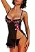 Dearlove Women Lingerie Sexy Night Lace Cup Babydoll with Slit Nightwear