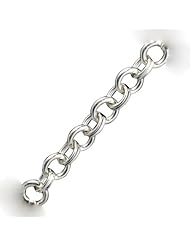 British Jewellery Workshops Silver handmade chain of round links and oval double D shaped links seven and a half inches