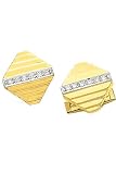 14K Gold Diamond-Shaped Diamond Cufflinks