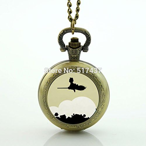 Pretty Lee Kiki'S Delivery Service Pocket Watch Memory Locket Necklace Antique Pocket Watch Necklace