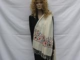 IMAGE OF Cashmere/ Pashmina shawl with Crewel Embroidery