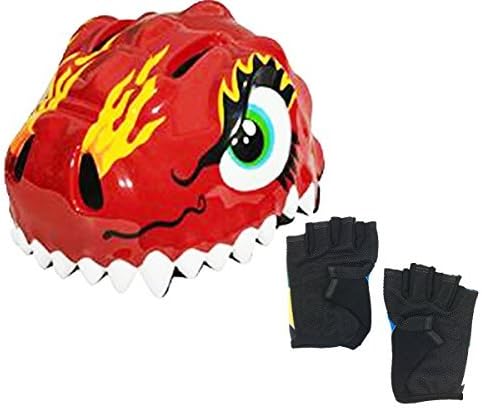 Lightreach Toddler and Kids super lightweight multi-sport Jurassic dinosaur sytle Helmets from Denmark Designer-Red by lightreach