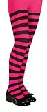  : Girls Pink/Black Striped Tights