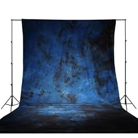 20x10 Ft Photography Blue Hand Painted Background Muslin Photo Studio Backdrop 03BN