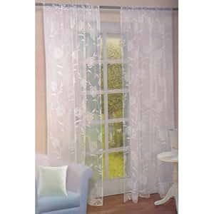 Amazon.de: Moderne Kollektion Blumen Muster Voile Stoffbahn Gardinen ...