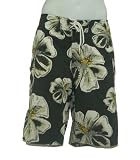 Mens Board Shorts, Flower Black