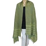 IMAGE OF Wool Thread Mirror Embroidery Pattern Shawl Scarfs for Women