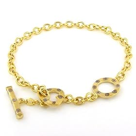 14K 8 Rolo Link with Heart Charm Toggle Bracelet by Netaya
