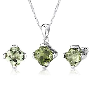 Classic Allure: 6.50 carat Checkerboard Lily Cut Green Amethyst Pendant... by