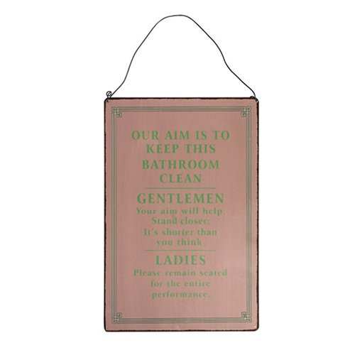 Childrens Toyshop  Outdoor Living : "Keep This Bathroom Tidy" Metal Wall Sign