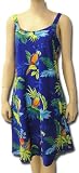 Missy Dress-Parrots on Blue