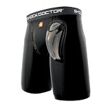 Shock Doctor Boy's Compression Short with Cup Pocket (Medium, Black)