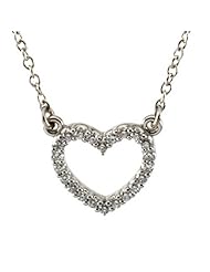 Platinum Diamond Heart Necklace - 0.12 Ct. -- LIFETIME WARRANTY