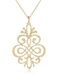 Argento Vivo Gold-Tone Medium Laser-Cut Pendant Necklace, 16"