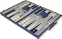 Blue Leatherette Deluxe Backgammon Set - Large Attache