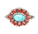 Turquoise and Coral Pin or Pendant Combo picture