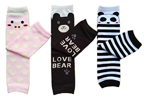Toptim Baby Leg Warmers 3 Pairs for Babies, Toddlers & Children Cute Knee Pads