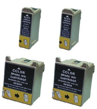 Take4Less 4-pack T007 T008 T007201 T008201 (2B+2C) Compatible Ink Cartridges for Epson Stylus Color 780 785EPX 825 870 875DC 890