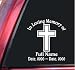 Personalized In Loving Memory Vinyl Decal Sticker - Cross