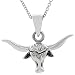 Sterling Silver Longhorn Cattle Necklace