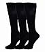Compression 3-pk Knee High Sock for Men, Bamboo-Black, Size 10-13