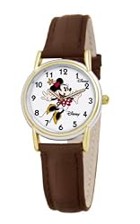 Disney Women's D073S007 Minnie Mouse Brown Leather Strap Watch