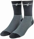 Lin Performance Core Spun Cool Max 5 Inch Cuff Cycling Socks, Extra Large, Barbed Wire