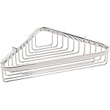 Ginger 554DG Hotelier 9.1" Wall Mounted Brass Corner Shower Basket with Deep Bas, Polished Chrome