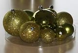 50 ST. WEIHNACHTSKUGELN CHRISTBAUMKUGELN KUGELN GOLD GRÜN NEU