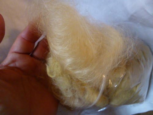 Blond Mohair Washed Carded Needle Felting Doll Hair Fiber