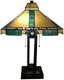 41UmEO0ZzSL. SL160  Warehouse of Tiffany TBS21056+D70 Tiffany style Mission Lamp, Amber