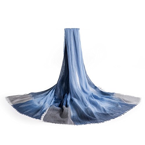 Ysiop Women Gradient Scarf Tassel Sunscreen Shawl Beach Wrap with Gift Bag
