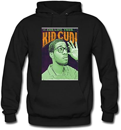 YFO22 Popular Kid Cudi Long Sleeve Hoodies For Girls Large Black