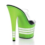 Pleaser Shoes Women's ADORE-701UVL, 6 1/2'' Stiletto Heel Neon-Lined Bottom Platform Slide