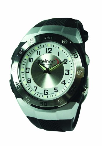 Steiner Men's ST3242B003P Sport Collection LED Black and Silver Analog Watch