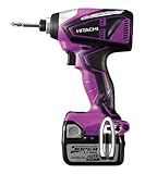 日立工機 14.4V コードレスインパクトドライバー 充電式 4.0Ahリチウムイオン電池、充電器、予備電池、ケース付 レッド WH14DBEL(2LLCK)(R)