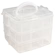 Sortierbox mit Tragegriff transparent (leer) - 3 stapelbare Schalen - Multibox Zubeh�rbox